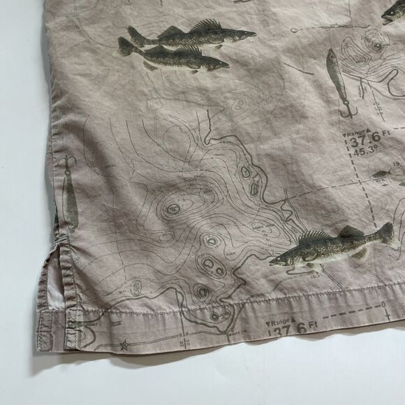 VINTAGE Columbia River Lodge Shirt Mens 2XL Trout Fish Button Up Short Sleeve - Picture 4 of 9